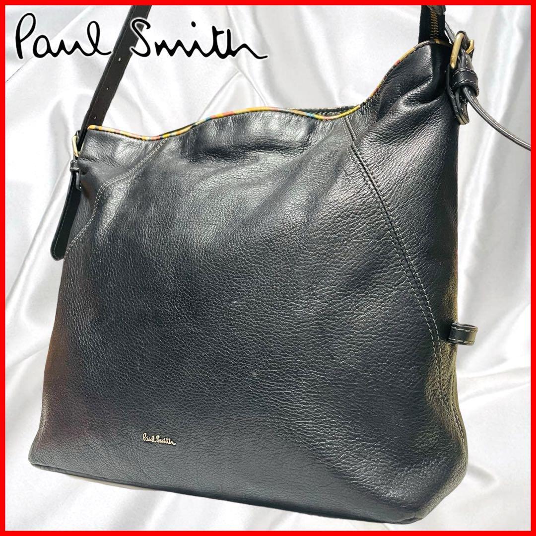 Paul Smith shoulder bag, multicolor, all leather, black, good