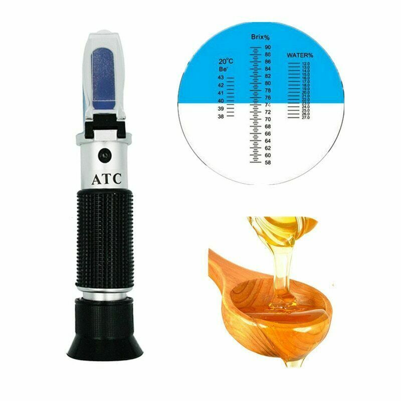 Portable ATC 58-90% Brix Refractometer Honey Moisture Meter Tool For Beekeeping