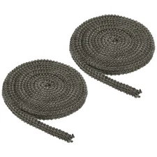 2Pcs 73" Wood Stove Gasket Flat High-Temperature Resistance Seal Rope Black