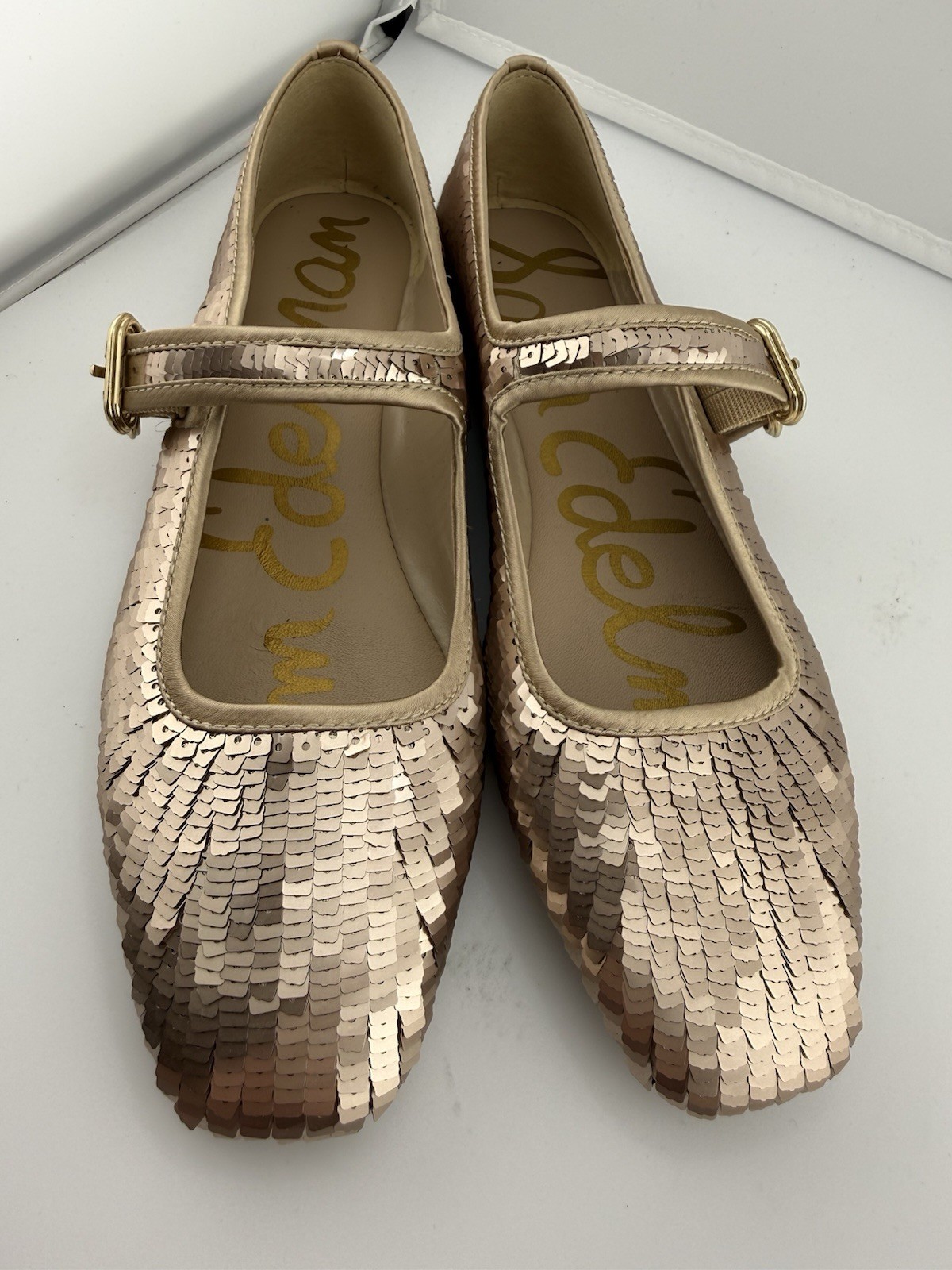 NWOB $130 Sam Edelman Michaela Ballet Flat in Molten Gold Size 5.5