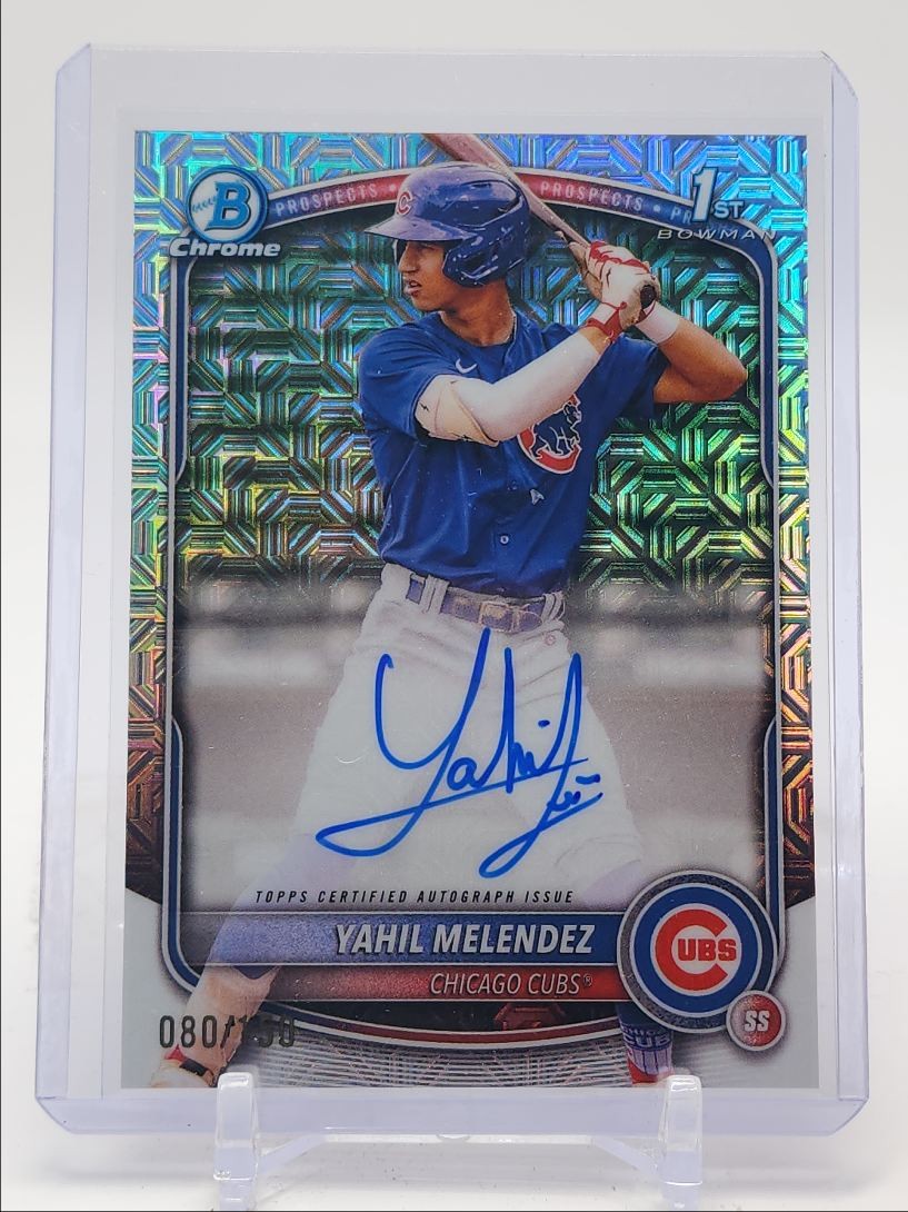 YAHIL MELENDEZ 2025 BOWMAN CHROME 1ST AUTOGRAPH HTA CHOICE AUTO /150 Q3917