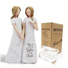 Best Friend Birthday Gifts for Women - Resin Sister Figurines Best 2 Sisters