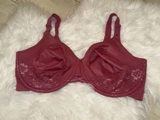 Vanity Fair 76571 Radiant Back Smoothing Bra Unlined Underwire Womens 38DDD Pink