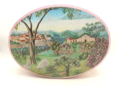Ancienne boîte en métal ovale Perugina - Confiseries biscuits Colomba del Pastic - Photo 1/4