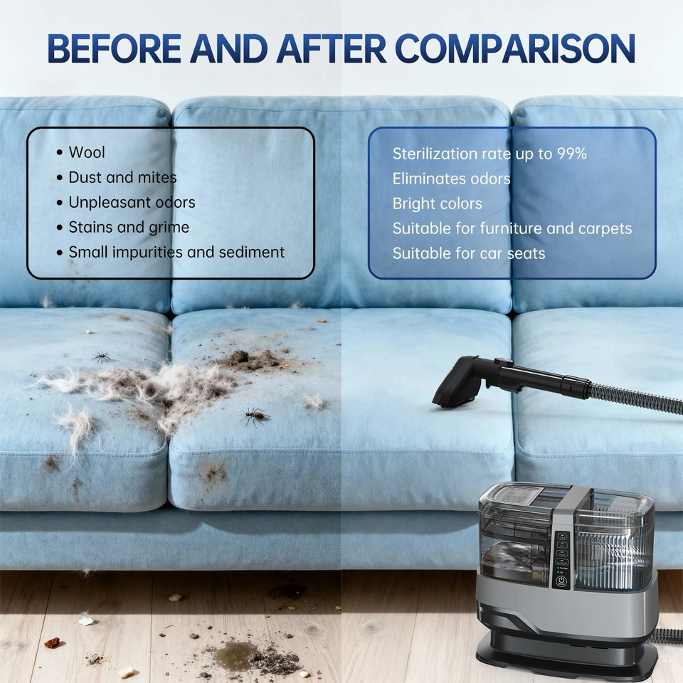 OMESER C688 Dampf Waschsauger Nass Sauger Teppich Polster Reiniger 15000Pa DHL - Bild 3 von 4