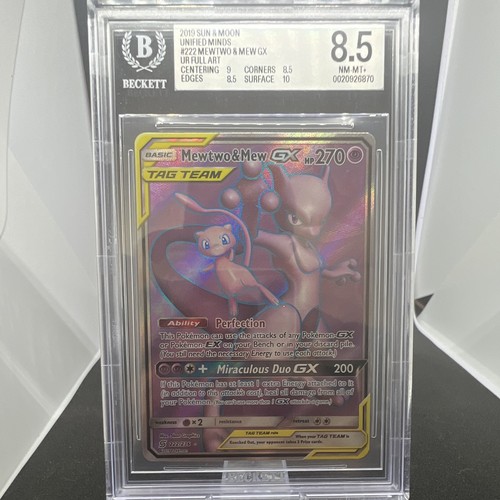 Pokémon TCG Mewtwo & Mew GX TAG TEAM 222/236 Unified Minds Full Art Holo Eng