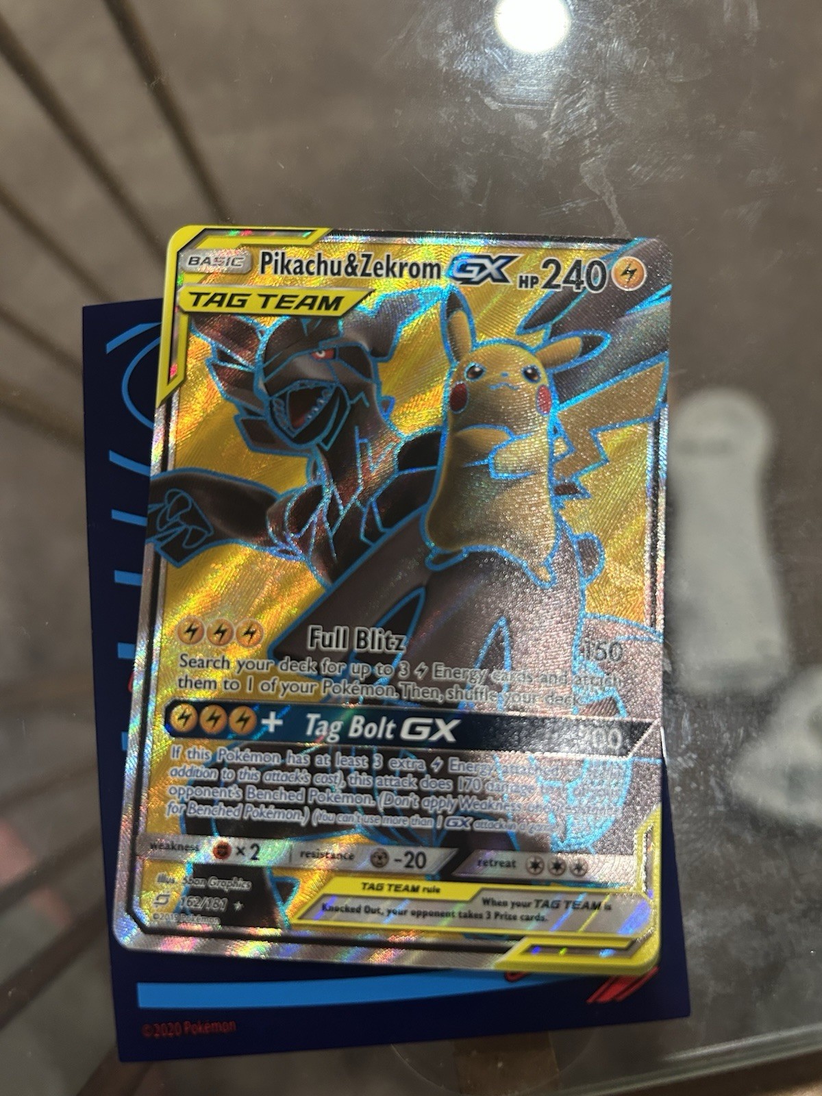 Pikachu & Zekrom GX - 162/181 - Full Art Ultra Rare - Team Up - Pokemon Card NM