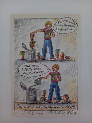 Marie Marcks - Don't Forget To Water My Flowers - Original Autograph - Approx 15