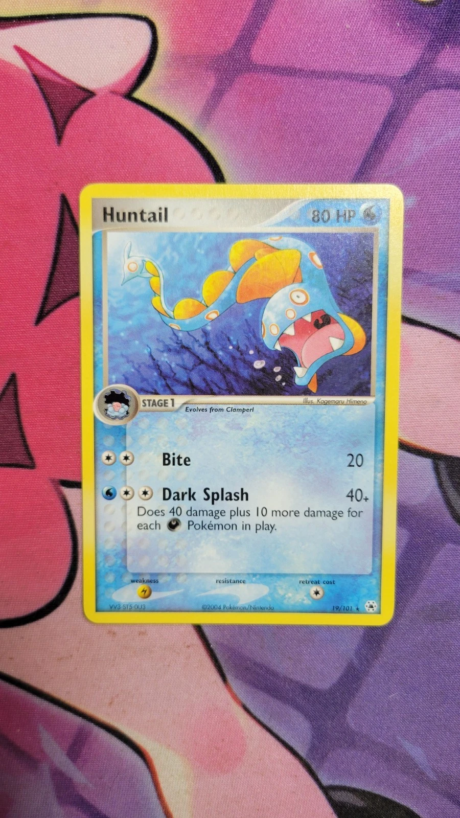 2004 Pokemon Huntail card, EX Hidden Legends, #19/101 NM