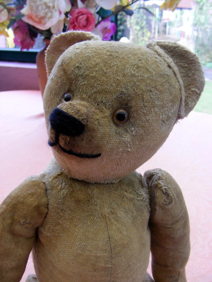 Harold ours Ancien Français très Agé remplis de paille hauteur 47 cm - Photo 3/4