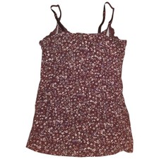 Jessica Simpson Nursing Spaghetti Strap Top M Floral Red Purple Burgundy