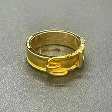 Hermes Gold Scarf Ring Used French Jewelry 2.5cm Diameter