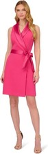 Adrianna Papell Pink Wrap Dress Women's Sleeveless Midi Dress Size 6