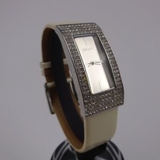 DKNY Uhr Damen NY-9131 verspiegeltes Zifferblatt Edelstahl Edelsteinbesatz Lederband