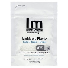 InstaMorph Reusable Moldable Plastic | Thermoplastic Beads, 3oz White 