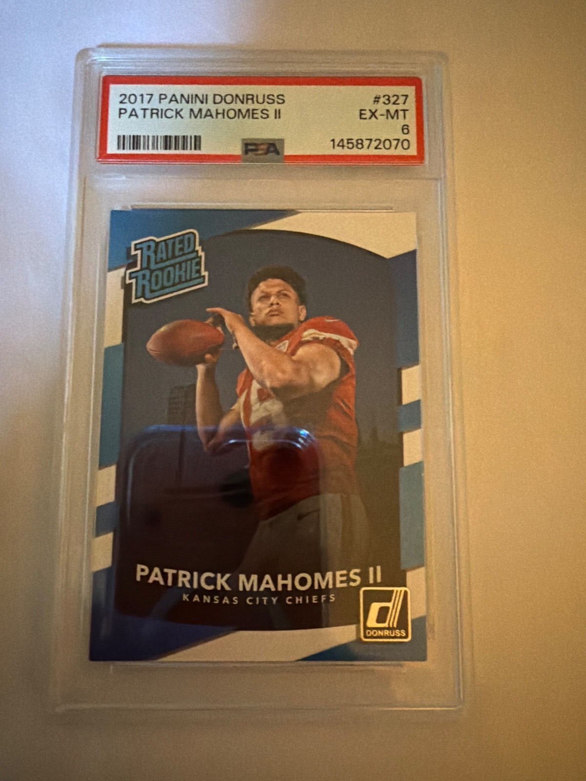2017 Panini Donruss #327 Patrick Mahomes II Rated Rookie RC PSA 6 EX-MT B377