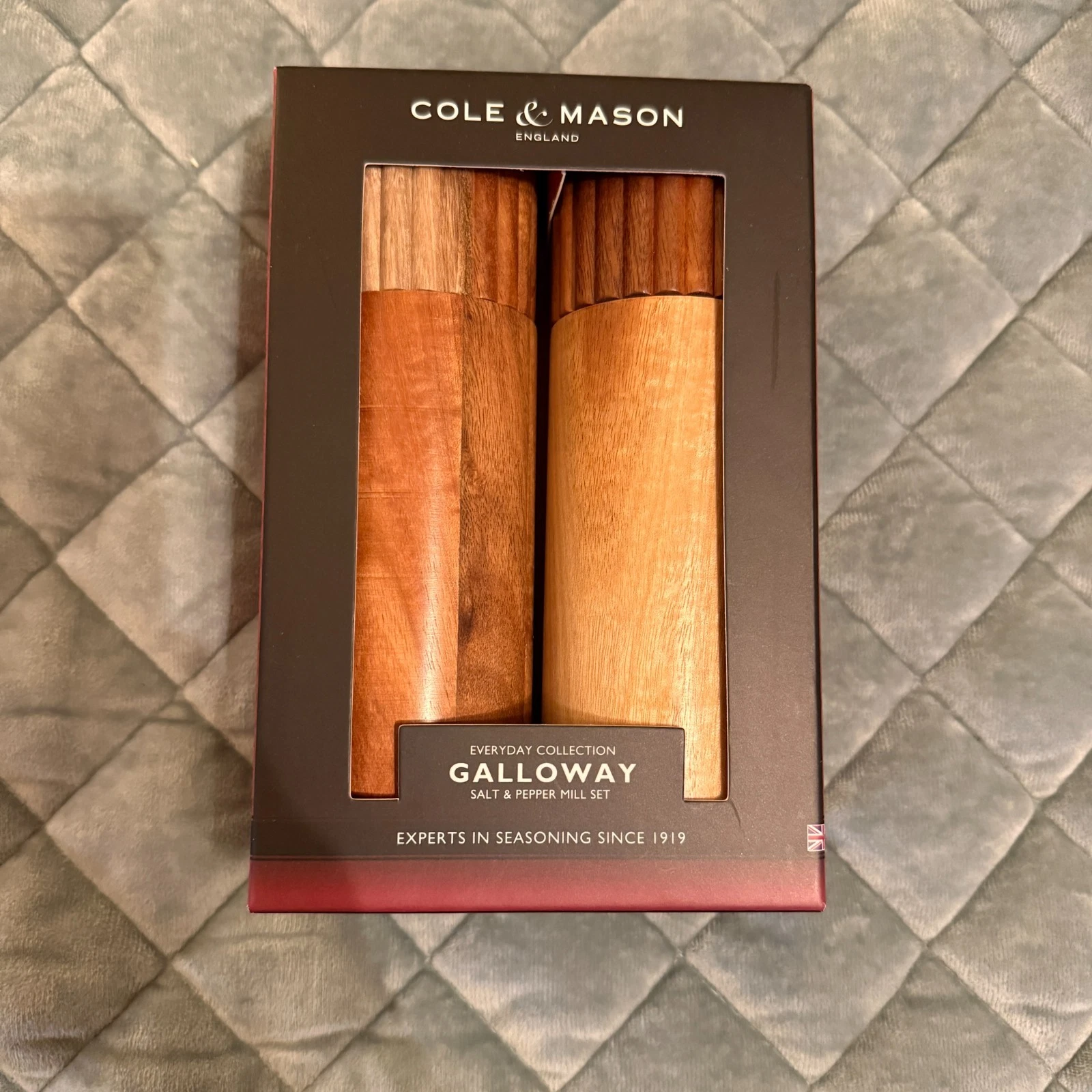 Cole & Mason Galloway Acacia Wood Ceramic Grinder Salt & Pepper Mill Set of 2