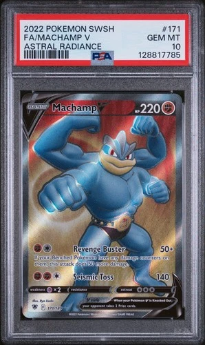 2022 POKEMON SWORD & SHIELD ASTRAL RADIANCE #171 FULL ART/MACHAMP V PSA 10