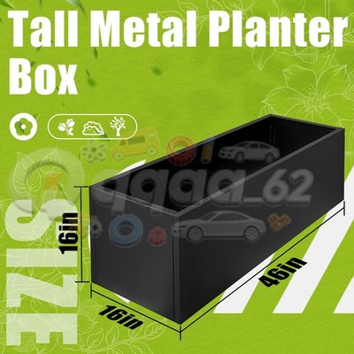 1x Metal Planter Box with Removable Insert Shelf Steel Planter Heavy 16*46*16 in