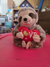 Dan Dee Tan Sloth Plushie W/ Heart In Hands That Says LOVE