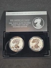 2021 American Eagle Reverse Proof Silver 2-Coin Set 21XJ w/ Box & COA