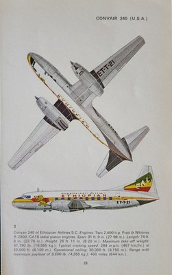 Convair 240 Plane Picture Aircraft Article Original Vintage Details Info Sheet  