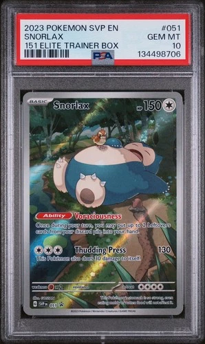 2023 POKEMON SVP EN-SV BLACK STAR PROMO 151 ELITE TRAINER BOX SNORLAX PSA 10