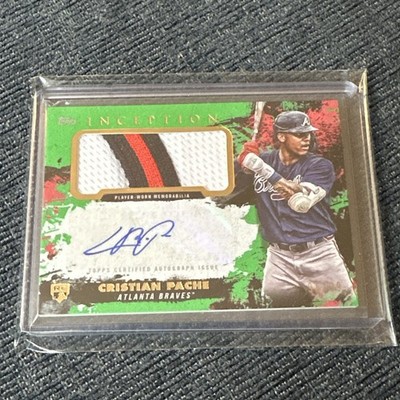 Cristian Pache 2021 Topps Inception 3-Color Patch #APC-CP Green 95/99 Auto RC