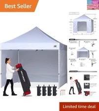 10x10 Commercial Pop-Up Canopy Tent with Sidewalls - Outdoor Shade Solution