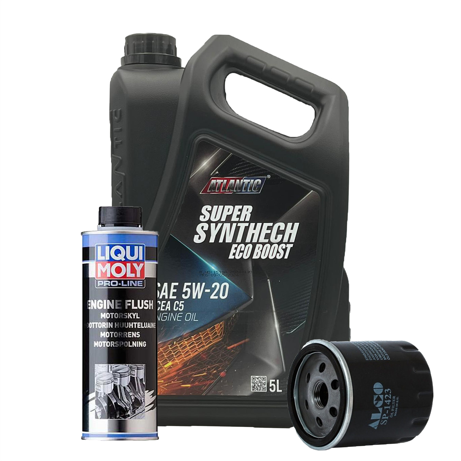5w20 Fully Synthetic Ecoboost Engine Oil ACEA C5 5L + Oil Filter + Engine Flush