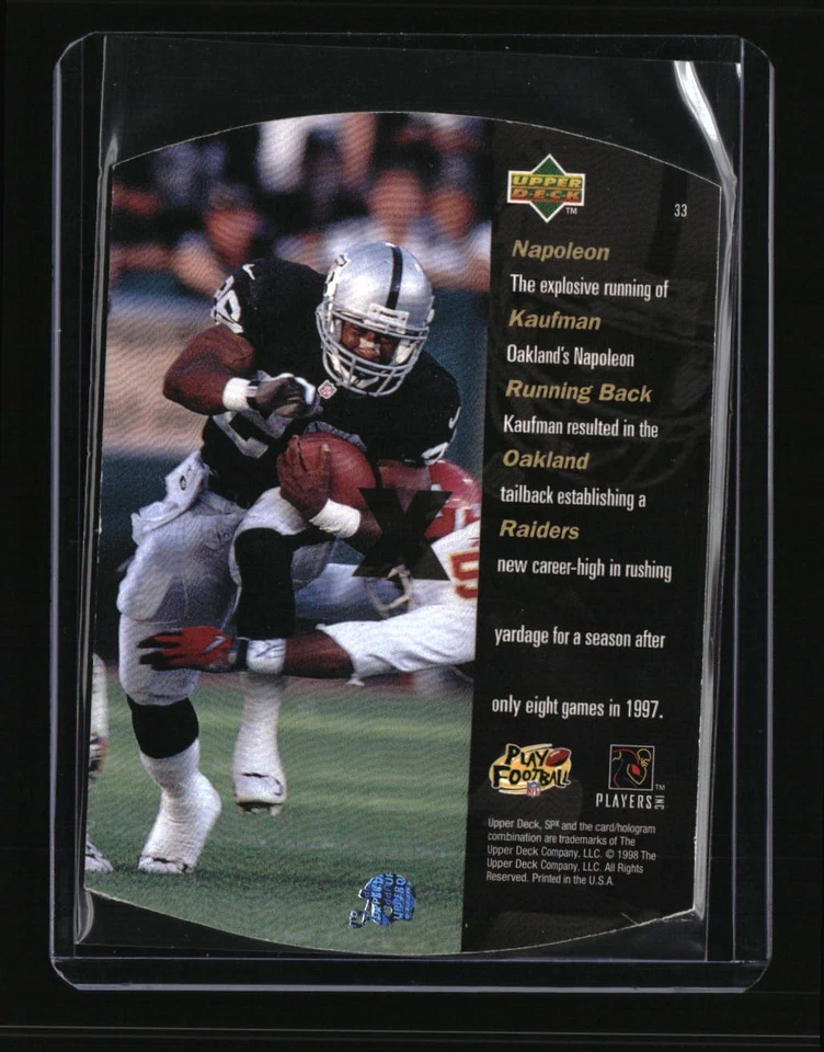 1998 SPx #33 Napoleon Kaufman Silver - Image 2 of 2