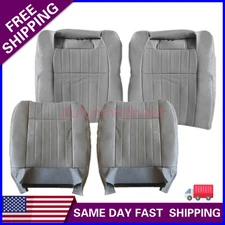 For 94 95 96 Chevy Impala SS Driver Passenger Bottom Top Leather Seat Cover Gray