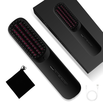Akku Haarglätter Bürste Mini Ionic Heißkamm Kabellose Bürste für Frauen