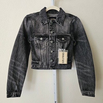 GRLFRND NWT Maeve Fitted Button Jean Jacket in Phantom Sz XS