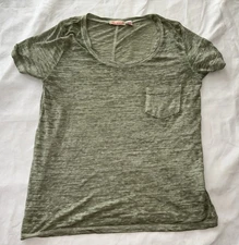 Maronie Green Knit Boxy Fit Slub Tee Paper Thin  sz Large Light Green Top S/S