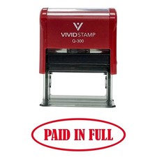 Paid in Full Self-Inking Office Rubber Stamp Red - Large