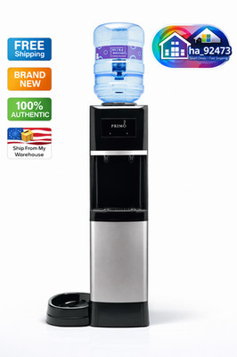 New Primo 601243-C Deluxe Top Loading Water Dispenser w/ Pet Station Stainless