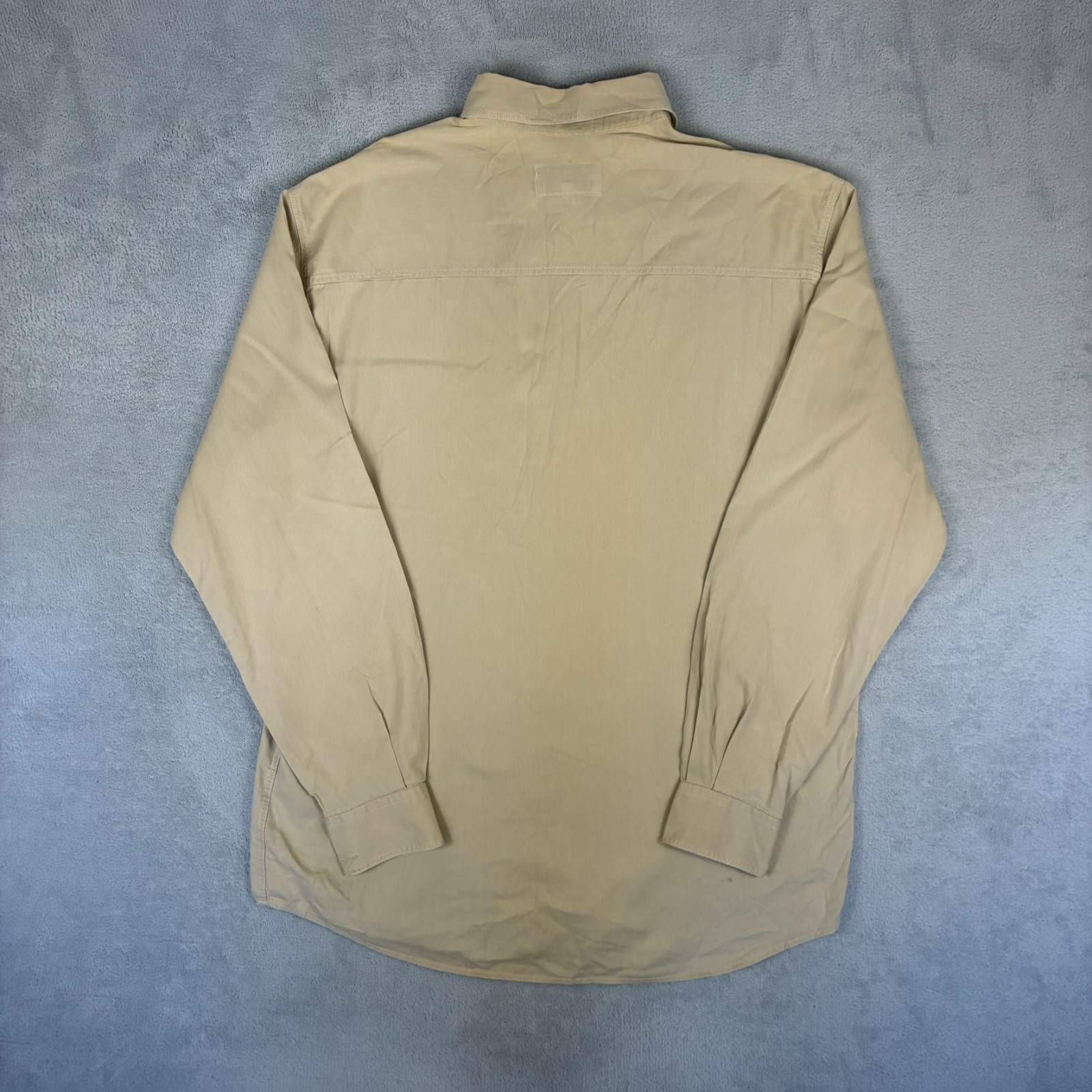 VTG Armani Jeans AJ 1990's Beige Size Large Long Sleeve Button Down Shirt image 7