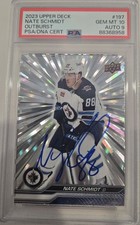 2023-24 Upper Deck Silver Outburst Nate Schmidt Auto PSA GEM MT 10 Auto 9