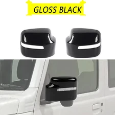 Black Exterior Side Rearview Mirror Shell Cover Trim Cap For Suzuki Jimny 2019+