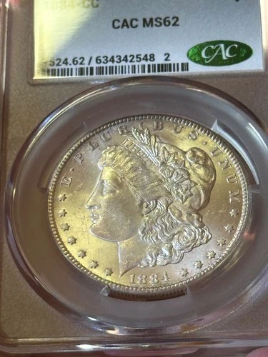 1884 CC CAC MS62 Silver Dollar Carson City Mint