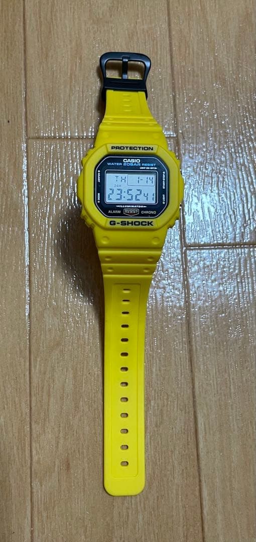 CASIO G-SHOCK DW-5600 Authentic Used Yellow Watch with Box