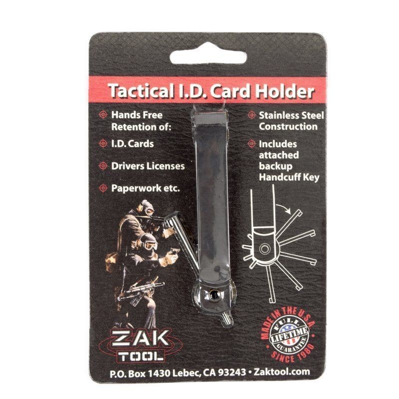 Zak Tool ZT98-BLK Black Tactical Hidden Handcuff Key ID Card Holder