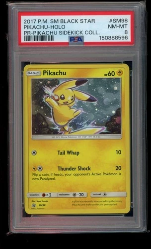 Pikachu 2017 Black Star Promo Sidekick Collection Holo PSA 8