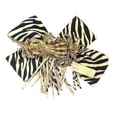 Vintage 1980s Kirks Folly Hair Barrette Zebra Print Floral - 1D