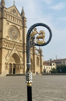 Wood CROZIER Polish Staff Crosier Bishop Quality Craftsmanship, 72'' Christmas U3
