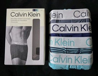 CALVIN KLEIN  MICROFIBER STRETCH 4-PACK BOXRE BRIEFS MENS UNDERWEAR #NP27400-NWT