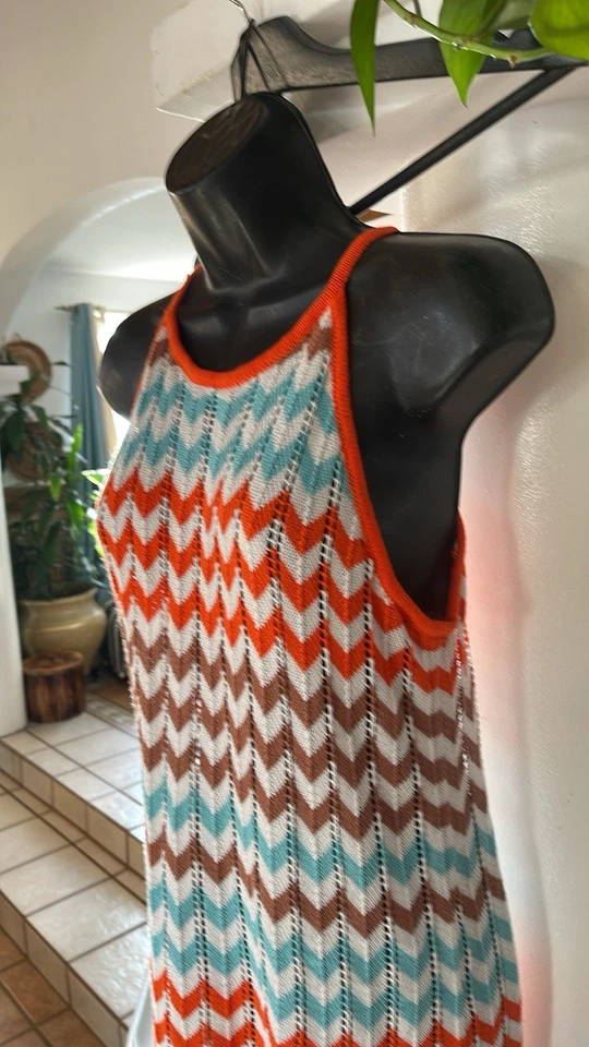 Vestido tejido C&C California Chevron/cubrimiento de natación para mujer talla S Foto 3 de 4