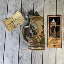 Vintage Anheuser Busch Budweiser Lidded Stein Limited Edition H Series #97907.