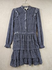 Michael Kors MK High Neck Long Sleeve Ruffle Dress Size 0